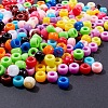 121.5G 15 Colors Opaque Acrylic European Beads SACR-SZ0001-09-3