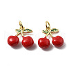 Brass Enamel Pendants KK-R229-07G-04-1