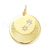 Brass Micro Pave Clear Cubic Zirconia Pendants X-ZIRC-L091-104G-1