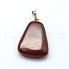 Trapezoid Natural Red Rainbow Jasper Pendants G-Q359-05-2