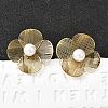 304 Stainless Steel Plastic Imitation Pearl Stud Earrings EJEW-D308-07G-1