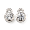 Brass Micro Pave Cubic Zirconia Charms KK-L075-017P-02-1