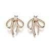 Brass Micro Pave Clear Cubic Zirconia Pnedants KK-C005-14G-2