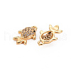 Brass Micro Pave Clear Cubic Zirconia Charms KK-S360-120-NF-2