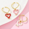 Brass Enamel Adjustable Open Cuff Rings for Women RJEW-U057-06G-3