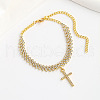 Cross Alloy Crystal Rhinestone Charm Anklets WG54CD6-01-2