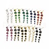 Brass Cubic Zirconia Dangle Stud Earrings for Women EJEW-H091-08-1