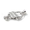 Brass Micro Pave Cubic Zirconia Lobster Claw Clasps KK-F893-09P-2
