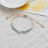 Clover Ceramic Beads Braided Bead Bracelets FS-WGDB922-03-1