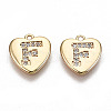 Brass Micro Pave Clear Cubic Zirconia Charms KK-N231-234F-NF-1