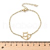 201 Stainless Steel Fox Link Bracelets BJEW-B128-05G-5