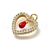 Brass Micro Pave Cubic Zirconia Pendants KK-C090-01G-02-2