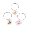 3Pcs Stainless Steel Resin Keychains KEYC-JKC01145-1