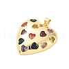 Brass Micro Pave Cubic Zirconia Pendants X-KK-D325-30G-2