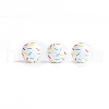 Printed Wood Beads WOCR-PW0003-74E-1