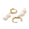 Mother's Day Jewellery Ion Plating(IP) Double Natural Pearl Dangle Hoop Earrings STAS-H175-27G-2