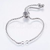 Tarnish Resistant Adjustable 304 Stainless Steel Box Chain Necklace Making STAS-E443-37P-2