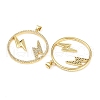 Brass Micro Pave Cubic Zirconia Pendants KK-S526-58G-2
