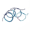 4Pcs 4 Style Alloy & Glass Braided Bead Bracelets Set BJEW-B065-09C-3