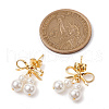 Brass Bowknot Dangle Stud Earrings EJEW-TA00401-2