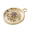 Brass Micro Pave Clear Cubic Zirconia Pendants KK-M275-35G-2