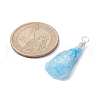 Electroplated Natural Quartz Crystal Dyed Pendants PALLOY-JF02324-04-2