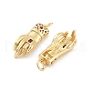 OK Gesture Rack Plating Brass Micro Pave Cubic Zirconia Pendants KK-G512-30G-2