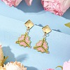 MIYUKI Delica Beads & 304 Stainless Steel Dangle Stud Earrings EJEW-MZ00418-03-1