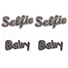 SUPERFINDINGS 4Pcs 2 Style Word Baby & Selfie Glitter Hotfix Rhinestone DIY-FH0003-57-1