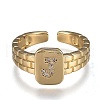 Brass Micro Pave Clear Cubic Zirconia Cuff Rings RJEW-H538-02G-J-1