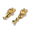 Rack Plating Brass Micro Pave Cubic Zirconia Watch Band Clasps KK-A234-016G-04-2
