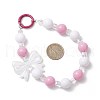 4Pcs Acrylic Bowknot & Glass Round Beads Pendant Decorations HJEW-JM03324-4