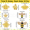 SUNNYCLUE 50Pcs 5 Style Alloy Pendant FIND-SC0009-09-2