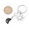 Synthetic Opalite & Natural Obsidian Pendant Keychains KEYC-JKC01212-3