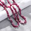 Natural Dyed Malaysia Jade Tumble Stone Nuggets Beaded Long Necklaces for Women NJEW-F340-A04-3