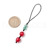Lampwork & Natural Green Aventurine Mobile Straps HJEW-JM02721-02-3