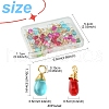 40Pcs 5 Colors Transparent Glass Charms PALLOY-FS00023-5