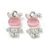 Rack Plating Alloy Glass Pendants FIND-M033-11-1