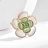 Camellia Flower Alloy & Cat Eye Brooches for Backpack Clothes PW-WGAB4DF-03-1