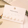French Romantic 3 Pairs Round Stainless Steel Stud Earrings WZ4094-1