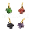 8Pcs 4 Colors Glass Charms PALLOY-JF03997-2