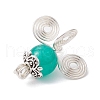 Imitation Jade Glass Bead Pendants PALLOY-JF02378-4