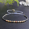 Women's Natural Rose Quartz Faceted Round Beaded Braided Bracelets for Women OH4835-1