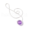 Drawbench Transparent Glass Copper Wire Wrapped Big Pendants PALLOY-JF03212-4