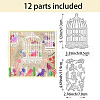 Bird Cage with Flower Carbon Steel Cutting Dies Stencils DIY-WH0309-1298-2