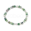 Faceted Round Electroplate Glass Beads Stretch Bracelets for Women BJEW-JB11628-02-2