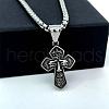 Ancient Greek Mythology Stainless Steel Religion Jesus Cross Pendant Punk Necklaces for Men FR7566-4