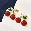 Brass Enamel Stud Earrings EJEW-G430-06A-G-2