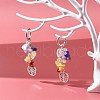 Tree of Life Charm Huggie Hoop Earrings for Girl Women EJEW-JE04672-2