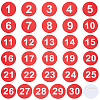 Olycraft 1 Set Round ABS Plastic Number Brooches Sets JEWB-OC0001-02B-1